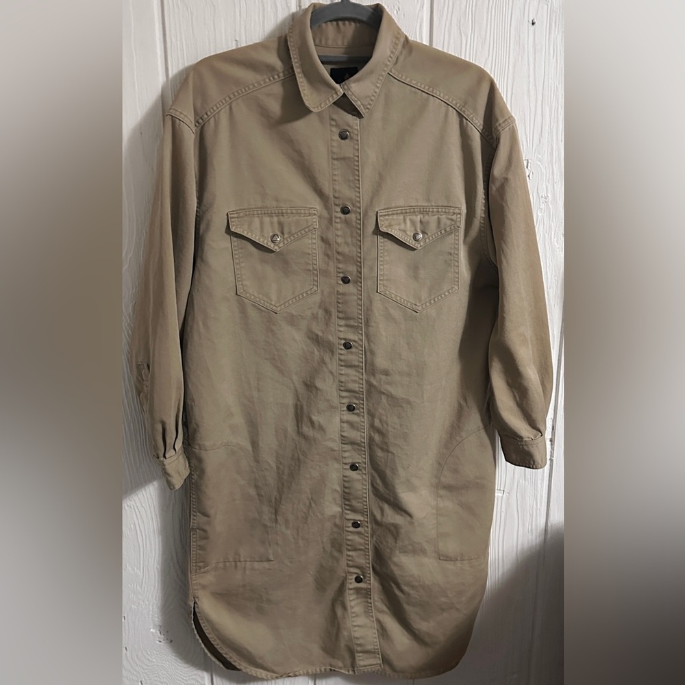 Liz Claiborne Tan Khaki Button Shirtdress